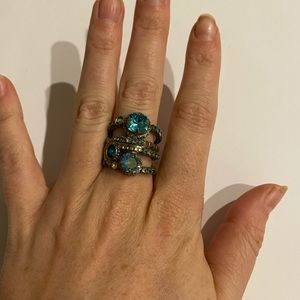 Sorrelli gunmetal and blue statement ring!